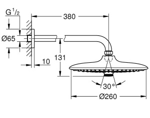 Верхний душ Grohe Euphoria 260 26458000 (3 режима)