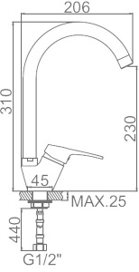 Смеситель для кухонной мойки Ledeme L5953-2