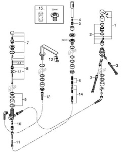 Смеситель на борт ванны Grohe Lineare 19577001 / 19577DC1