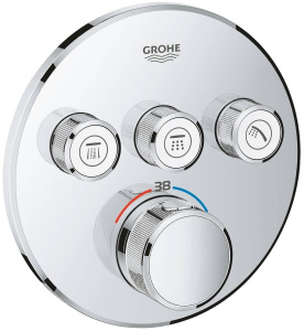 Смеситель встраиваемый Grohe Grohtherm SmartControl	29121000 / 29121DC0 термостатический, суперсталь
