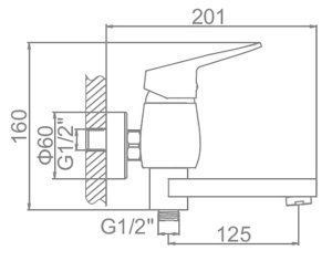 Смеситель для ванны Ledeme L3140