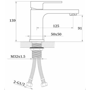 Смеситель для умывальника Ganzer GZ28011