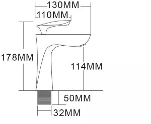 Смеситель для умывальника Grocenberg GB2001BL / GB2001BC, черный, хром