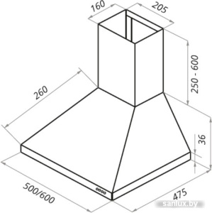 Кухонная вытяжка Schtoff Haus 60 (белый) фото 2