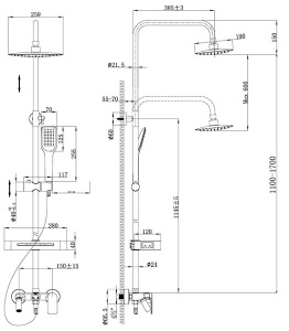 Душевая стойка Lemark Tropic LM7002C