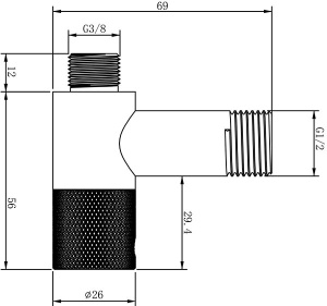 Угловой вентиль Wellsee Drainage System 182150001