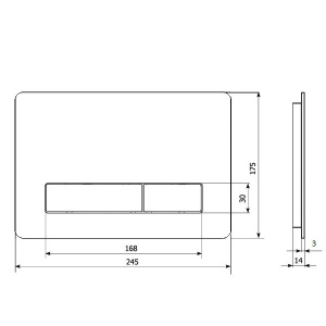 Кнопка для инсталляции KK POL Metal Slim 350/PSM/007-00-00