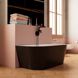 Акриловая ванна Frank F6163 White / Black, 170х80, белый, черный