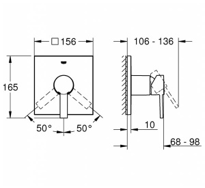 Смеситель встраиваемый Grohe Allure 24069000 (1 функция), хром