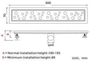 Душевой трап Gappo G85007-2 / G86007-2 / G87007-2, 50 см
