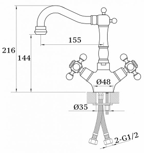 Смеситель для умывальника Ganzer GZ09112-D