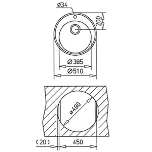 Кухонная мойка TEKA CENTROVAL 510 10111024 / 40127167 / 10111022, 51х51, матовый