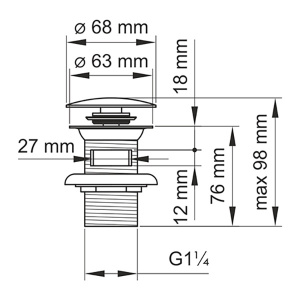 Донный клапан Wasserkraft A073