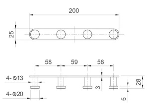 Планка с крючками Raglo R300.054.09