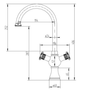 Смеситель для кухонной мойки ZorG Antic A 2004K-BR