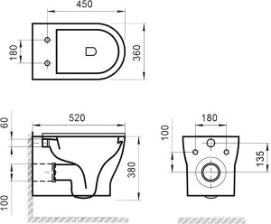 Подвесной унитаз BelBagno Kraft безободковый, белый