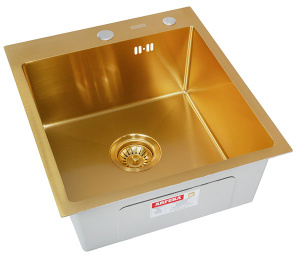 Кухонная мойка Arfeka Eco AR 45 Gold с дозатором и роллер-матом