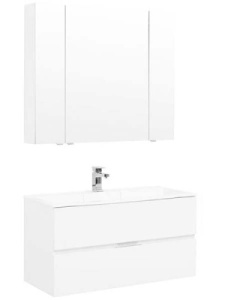 Комплект мебели Aquanet Алвита 90 / 100, 100, белый глянец