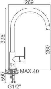 Смеситель для кухонной мойки Ledeme L74008