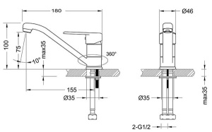 Смеситель для умывальника Lemark Point LM0307C