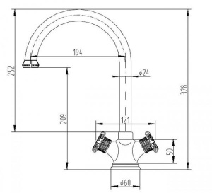 Смеситель для кухонной мойки ZorG Antic A 4002K-BR / A 4002K-SL, бронза