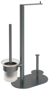 Ершик для унитаза Deante Round Titanium ADR_D732 с держателем для туалетной бумаги