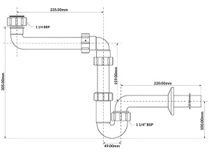 Сифон для умывальника McAlpine HC4PF-32SPS