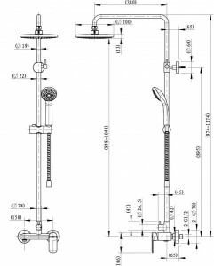 Душевая стойка Bravat Opal C F9125183CP-A5-RUS