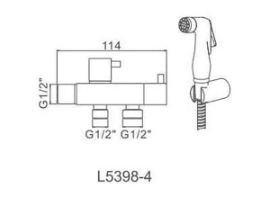 Кран для гигиенического душа и бачка унитаза с лейкой Ledeme L5398-4