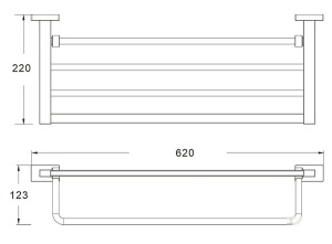 Полка для полотенец с держателем Shevanik SG5608G