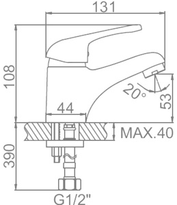 Смеситель для умывальника Ledeme L1039-B
