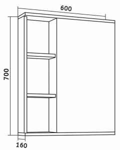 Шкаф-зеркало Grossman Форта 60 / 70 / 80 темный дуб галифакс, 60х70, темный дуб галифакс