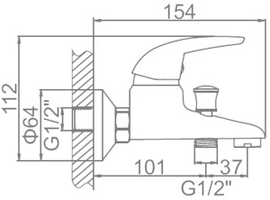 Смеситель для ванны Ledeme L3038-B