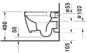 Подвесной унитаз Duravit Rimless ME by Starck 45300900A1