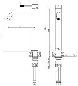 Смеситель для умывальника Voda Vessel VSL25GM