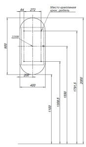 Шкаф-зеркало Aquanet Монте 40 / 50 / 60 Led, 40х90, белый