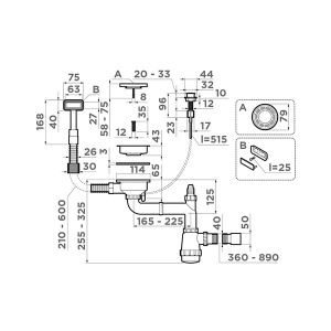 Сифон для мойки Omoikiri WK-1-IN-A