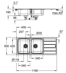 Кухонная мойка Grohe K500 31588SD1