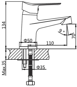 Смеситель для умывальника AV Engineering AVLAW1-A589-634
