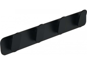 Планка с крючками Grocenberg AC0052 / AC0054 черный матовый, 29 см 4 крючка, черный матовый