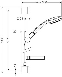 Душевой гарнитур Hansgrohe Croma 100 1jet 27724000
