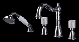 Смеситель на борт ванны Boheme Royal Crystal 396-Royal/CRST