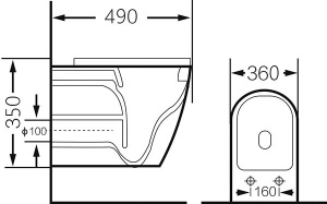 Подвесной унитаз Grossman GR-4455GWLS безободковый с крышкой Soft Close