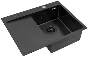 Кухонная мойка Arfeka AF 65 / 78 Black PVD Nano, 65х51, черный Nano