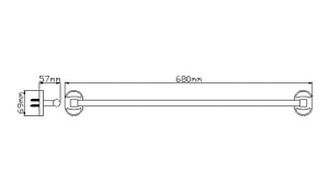 Держатель для полотенец Wisent WP2801 / WP2801-1, 58, хром