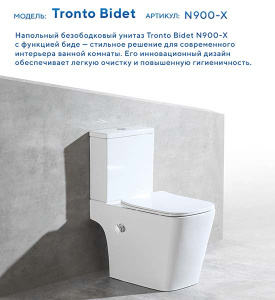 Напольный унитаз Amore di Mare Tronto Bidet N900-X с функцией биде