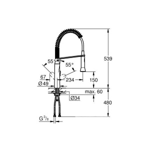 Смеситель для кухонной мойки Grohe K7 31379A00 / 31379AL0, темный графит глянец
