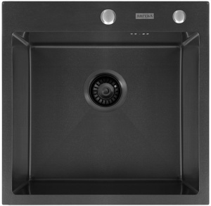 Кухонная мойка Arfeka Eco AR 50 Black с дозатором и роллер-матом