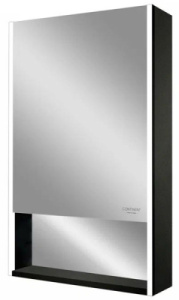 Шкаф-зеркало Континент Filit LED черный, 50х80, черный