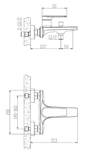 Смеситель для ванны Esko Baku BK 54